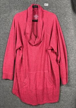 Torrid Sweater Cowl Neck Raglan Tunic Plus Size 4X Super Soft Red Pockets